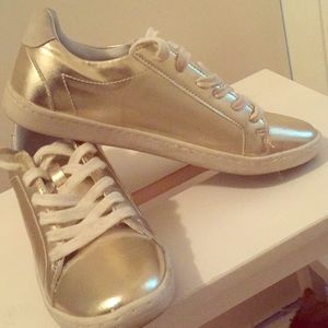 Zara Basics Gold Sneakers